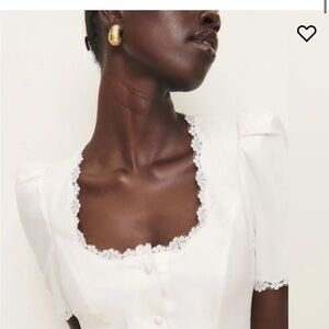 Elegant White Lace-Trimmed dress